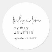 Modern Chic Zwart-Wit Lucky In Love Stickers (Voorkant)