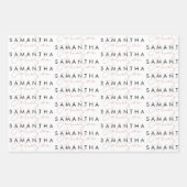 Modern Chic Zwart Wit Roze Handtekening Script Inpakpapier Vel (Voorkant)