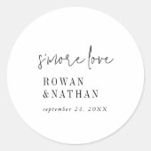 Modern Chic Zwart-Wit S'more Liefde Stickers (Voorkant)