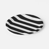 Modern Chic Zwart-wit Stripe Party Papieren Bordje (Gekanteld)