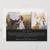 Modern chic | Zwarte foto Overlay Kerstmis Nieuws Feestdagenkaart (Achterkant)