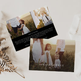 Modern chic | Zwarte foto Overlay Nieuwjaar Nieuws Feestdagenkaart