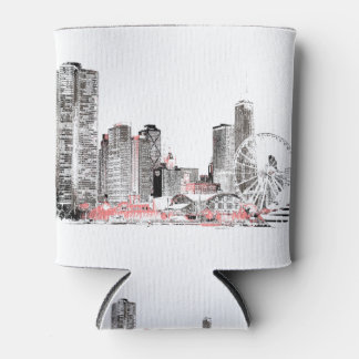 Modern Chicago Skyline Blikjeskoeler