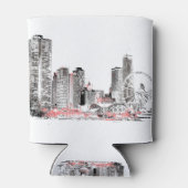 Modern Chicago Skyline Blikjeskoeler (Achterkant)