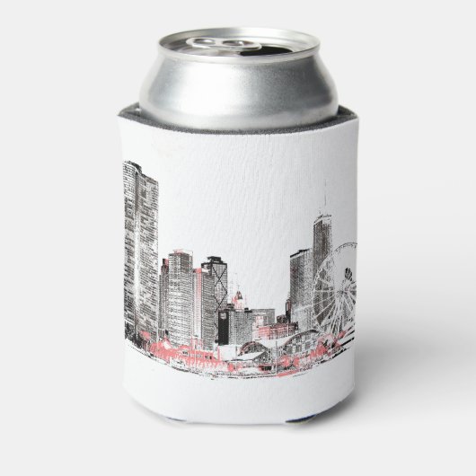 Modern Chicago Skyline Blikjeskoeler (Blikje Achterkant)