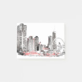 Modern Chicago Skyline Post-it® Notes (Voorkant)