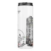 Modern Chicago Skyline Thermal Tumbler Thermosbeker (Achterkant)