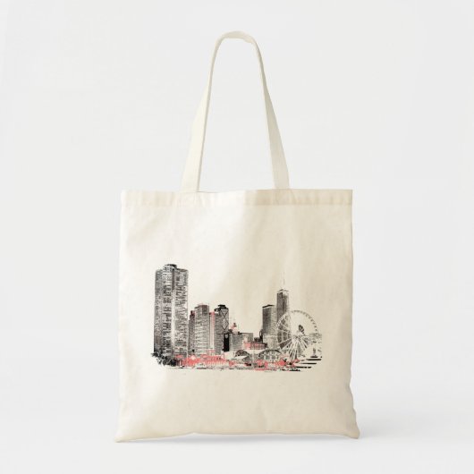 Modern Chicago Skyline Tote Bag (Voorkant)