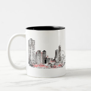 Modern Chicago Skyline Tweekleurige Koffiemok