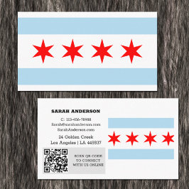 Modern Chicago Visitekaartje, Chicago Flag / Veren Visitekaartje
