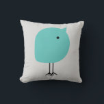 Modern Chick Baby Nursery Pillow, Turquoise & Grey Kussen<br><div class="desc">Deze zoete kleine gooipijp doet denken aan de design van het Midden-eeuwse Amerika, en is perfect voor een baby- of kinderkamer. De kleine meid is in turkooise. Het is prachtig verbonden met mijn andere turkooisenkuiken, ook te koop op Zazzle in mijn winkel. Neem contact met me op als je een...</div>