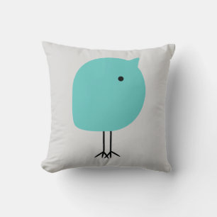 Modern Chick Baby Nursery Pillow, Turquoise & Grey Kussen