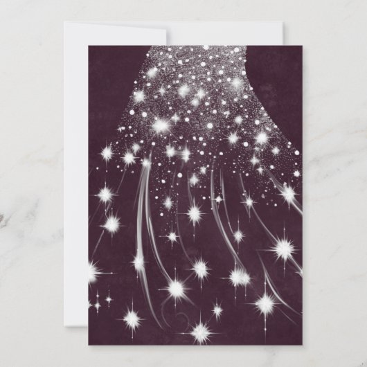 Modern Chick Bourgondië Zilver Glitter Zoet 16 Kaart (Achterkant)