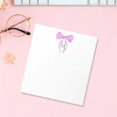Modern Chick Waterverf Bow Monogram Notitieblok