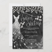 Modern Chick Zilver Glitter Zoet 16 Kaart (Voorkant)