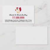 Modern Chicken Farmer Cartoon Hen Visitekaartje (Voorkant / Achterkant)