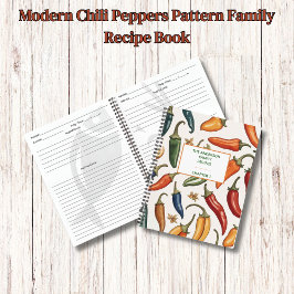 Modern Chili Peppers Patroon Familie Recept Boek