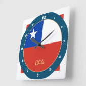 Modern Chili, trendy Chileense vlag - Thuis / desi Vierkante Klok (Hoek)