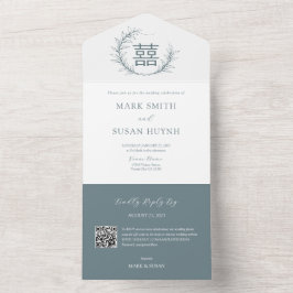 Modern Chinees Alles in een bruiloft uitnodiging