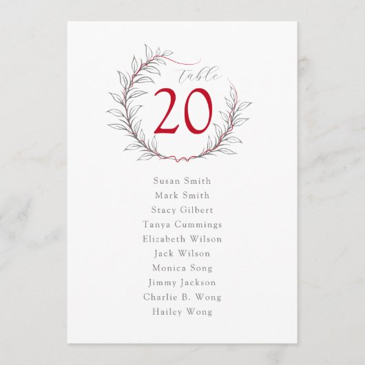 Modern Chinees bruiloft zitgrafiek Kaart (Voorkant)