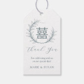 Modern Chinees Dubbel Geluk Bruiloft Label Cadeaulabel (Voorkant)