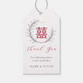 Modern Chinees Dubbel Geluk Bruiloft Label Cadeaulabel (Voorkant)