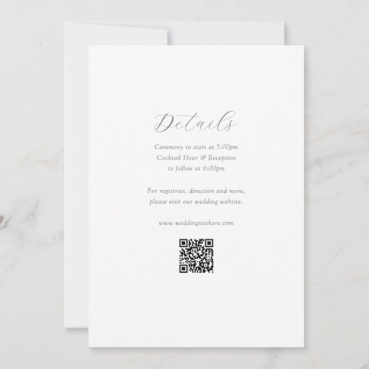 Modern Chinees Dubbel Geluk Bruiloft Uitnodiging (Achterkant)