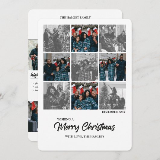 Modern Chinees kerstjaar in Review Feestdagenkaart (Voorkant / Achterkant)