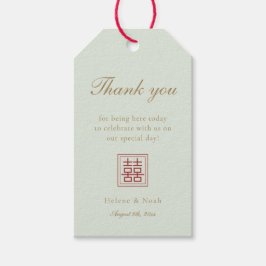 Modern Chinees Minimalistisch Elegant Olive Dank u Cadeaulabel