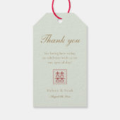 Modern Chinees Minimalistisch Elegant Olive Dank u Cadeaulabel (Achterkant)