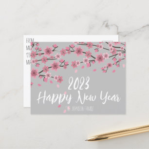 Modern Chinees Nieuwjaar Kersenbloesem 2023 Briefkaart