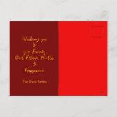 Modern Chinees Nieuwjaar Slang 2025 HPostC Feestdagenkaart (Achterkant)