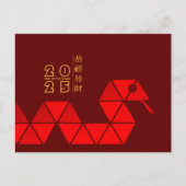 Modern Chinees Nieuwjaar Slang 2025 HPostC Feestdagenkaart (Voorkant)