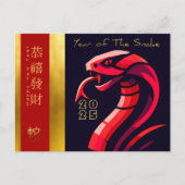 Modern Chinees Nieuwjaar Slang 2025 Tekst HPostC Feestdagenkaart (Voorkant)