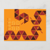 Modern Chinees Nieuwjaars Slang 2025 HPostCb Feestdagenkaart (Voorkant)