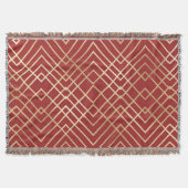 Modern Chinees rood kunstdeco Geometric Pattern Deken (Voorkant)