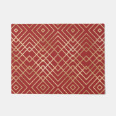 Modern Chinees rood kunstdeco Geometric Pattern Deurmat (Voorkant)