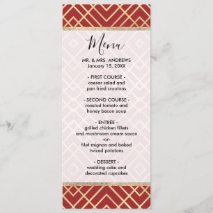 Modern Chinees rood kunstdeco Geometric Pattern Menu