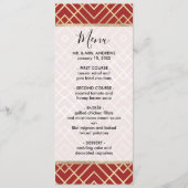 Modern Chinees rood kunstdeco Geometric Pattern Menu (Voorkant)