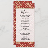 Modern Chinees rood kunstdeco Geometric Pattern Menu (Voorkant / Achterkant)