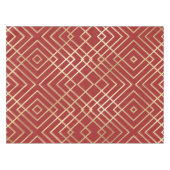 Modern Chinees rood kunstdeco Geometric Pattern Tafelkleed (Voorkant (Horizontaal))