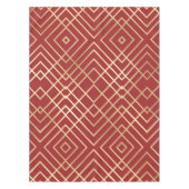 Modern Chinees rood kunstdeco Geometric Pattern Tafelkleed (Voorkant)