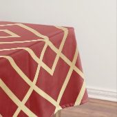 Modern Chinees rood kunstdeco Geometric Pattern Tafelkleed (Voorbeeld)