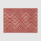 Modern Chinees rood kunstdeco Geometric Pattern Tissuepapier (Voorkant)