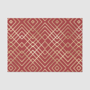 Modern Chinees rood kunstdeco Geometric Pattern Tissuepapier