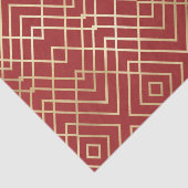 Modern Chinees rood kunstdeco Geometric Pattern Tissuepapier (Detail)