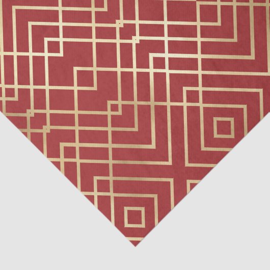 Modern Chinees rood kunstdeco Geometric Pattern Tissuepapier (Detail)
