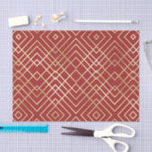 Modern Chinees rood kunstdeco Geometric Pattern Tissuepapier (Craft)