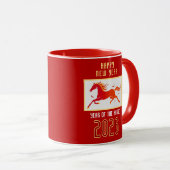 Modern Chinees Vuur Paard Nieuwjaar 2026 Mok (Voorkant rechts)