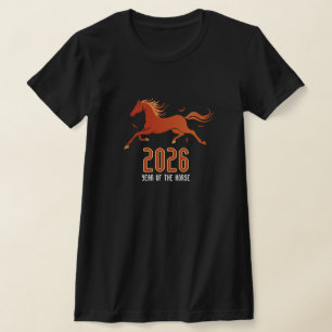 Modern Chinees Vuur Paard Nieuwjaar 2026 T-shirt